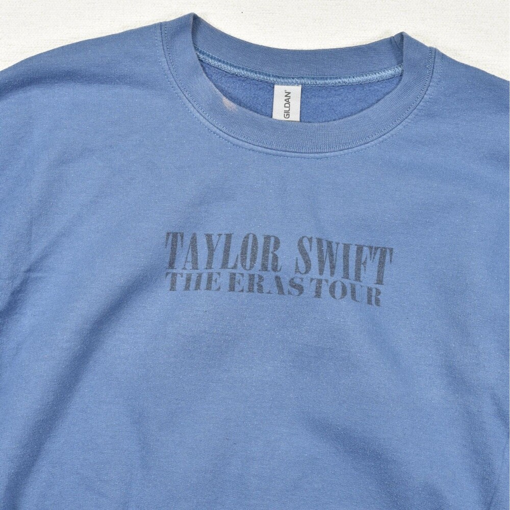 Distressed Taylor Swift Eras Tour Blue Crewneck Original US Dates 2023 Small S